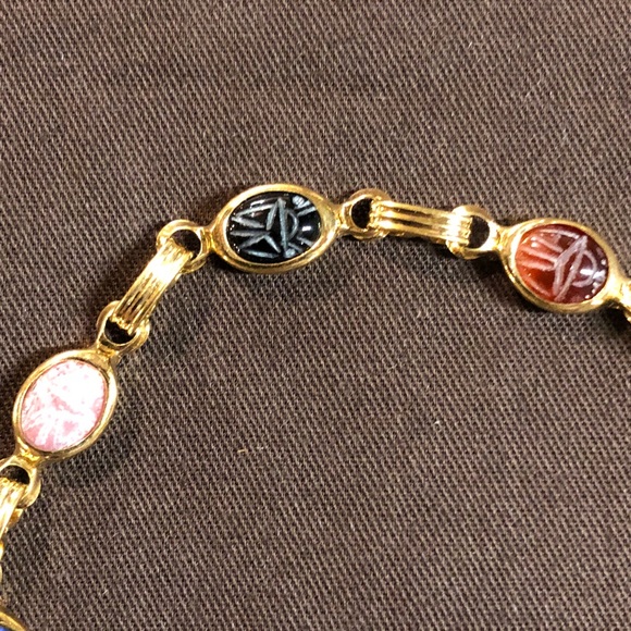 Classic 14KT gold-filled Genuine Scarab Bracelet - Picture 3 of 6